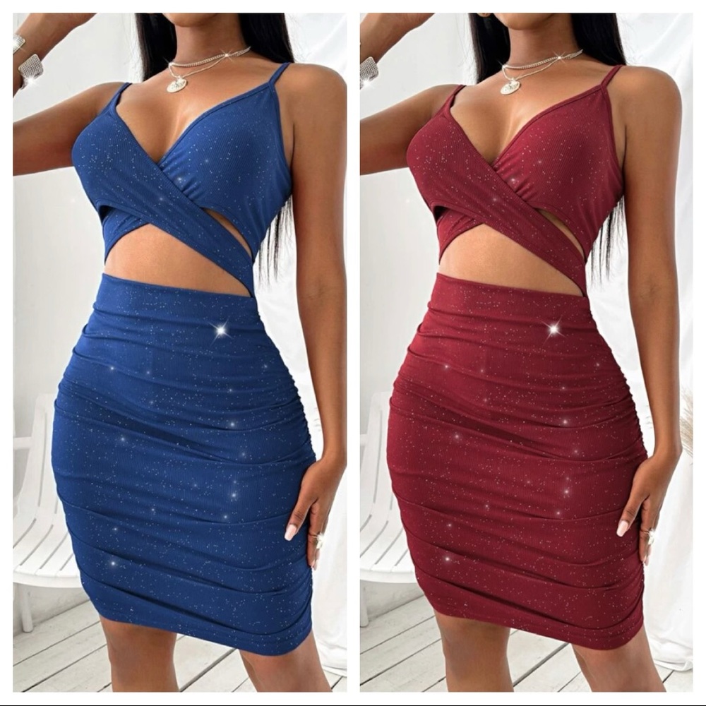 Crisscross Ruched Dress